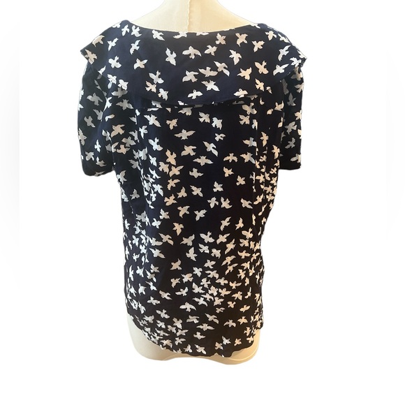 Maeve for Anthropologie Austin Wide Collar Short Sleeve Top Size 14 - Picture 5 of 6